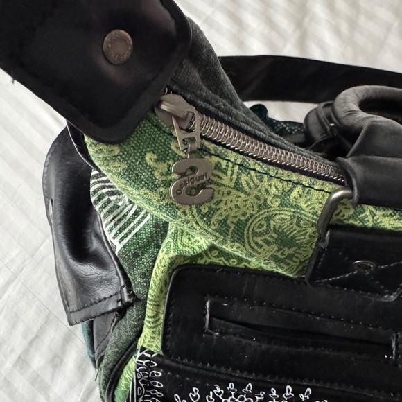 Desigual - Black and Green Hand Bag - Picture 8 of 16